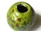 38mm Round Green with Brown Spots Bead Vintage Macrame Ceramic Porcelain Bead